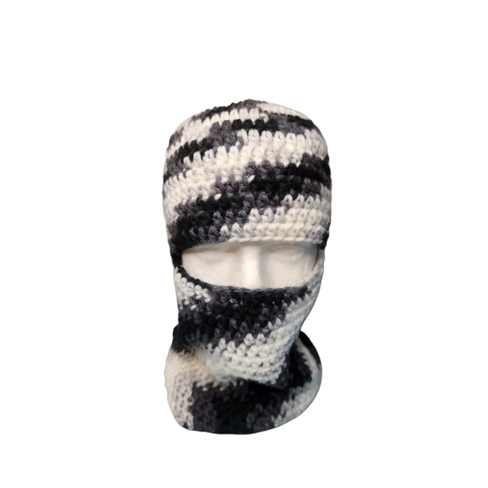 Black/White Skimask Winter Hat